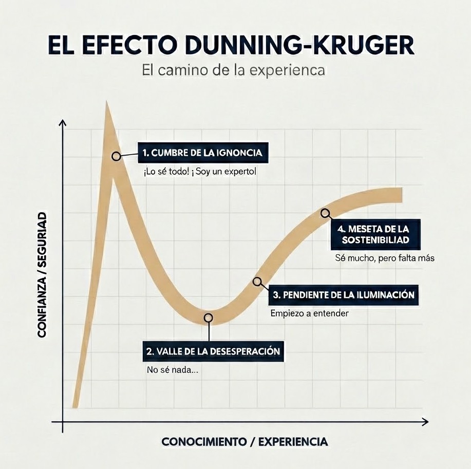 El efecto Dunning-Kruger en la fe grafico efecto dunning kruger