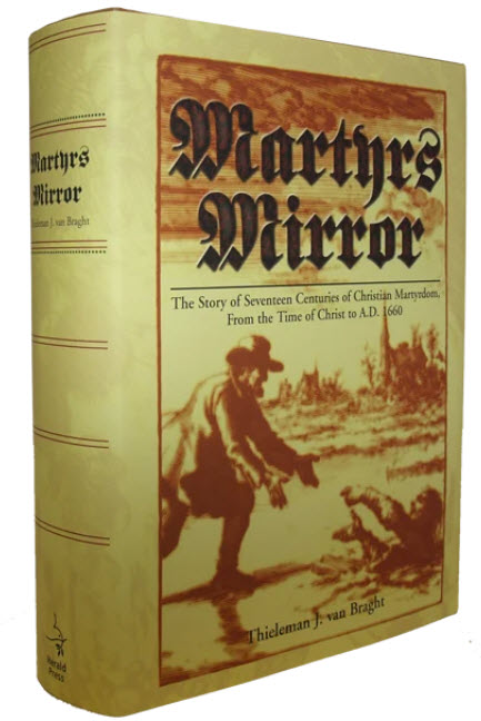 Libro antiguo del Espejo de los Mártires anabaptistas